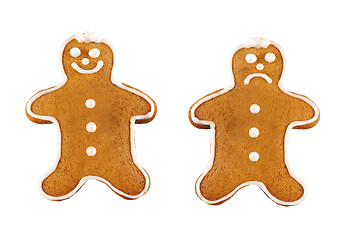 Image showing happy and sad gingerbread man