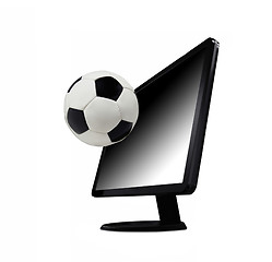 Image showing football ball in computer