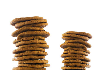 Image showing Stacks of cookies isolated