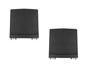 Image showing Pair of black loud speakers