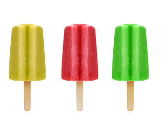Image showing Three delicious frozen ice cream pop