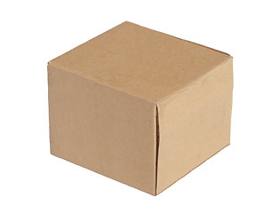 Image showing Cardboard box front side with isolated on white