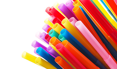 Image showing Multi Color flexible straws