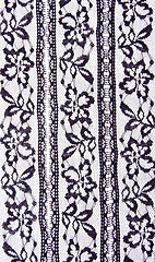 Image showing White textile background with stylized flowers pattern