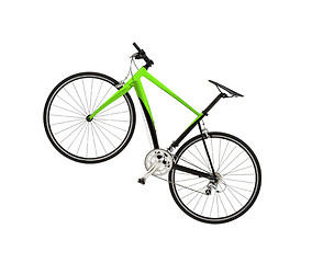 Image showing Green bike detail isolated