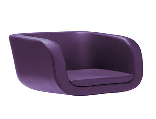 Image showing Dark purple armchair isolated on white