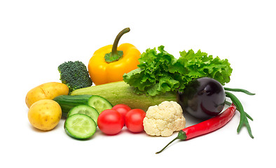 Image showing fresh vegetables on the white background