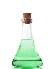 Image showing glass bottle with green liuqid