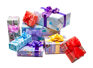 Image showing Colorful gifts box isolated