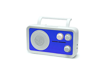 Image showing Blue Old fashioned radio isolated on white background