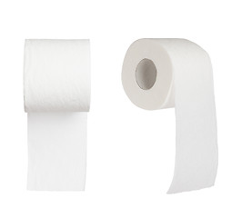 Image showing two toilet papers on white background