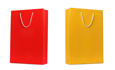 Image showing Red and yellow shopping bags