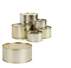 Image showing Tin cans isolated on white