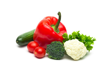 Image showing fresh vegetables on the white background