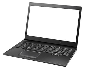 Image showing Laptop with blank white screen