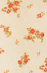 Image showing Seamless Floral Pattern With Red Flowers On wall