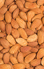 Image showing Pile of almonds close-up as background.