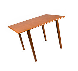 Image showing Wooden table on white background