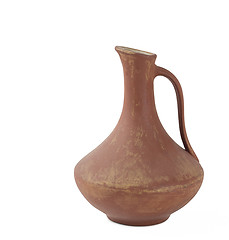 Image showing Ancient wine jug isolated on white background.