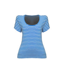 Image showing striped blue t-shirt on white background