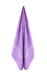 Image showing violet  hand towel on white background