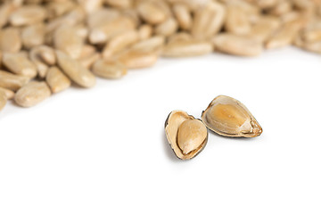 Image showing fresh sunflower seeds isolated