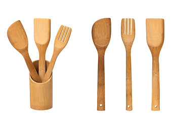 Image showing set of kitchen spatula on white background