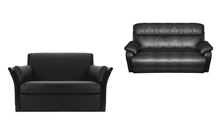 Image showing Black leather armchair isolated