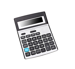 Image showing Top view of a calculator isolated