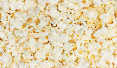 Image showing Salted popcorn grains on the white background