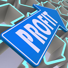 Image showing Profit blue arrow