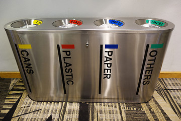 Image showing Metal dusbin bins