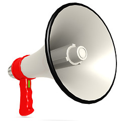 Image showing Isolated red megaphone