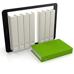 Image showing Green book out of tablet