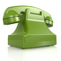 Image showing Green isolated phone