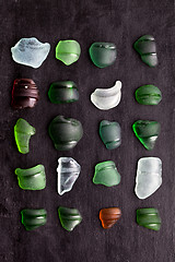 Image showing old sea glass bottlenecks