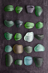 Image showing old sea glass bottlenecks