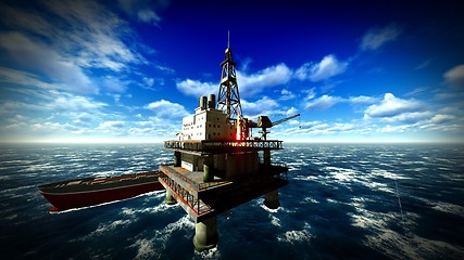 Image showing Oil rig  platform