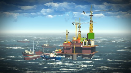 Image showing Oil rig  platform