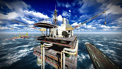 Image showing Oil rig  platform