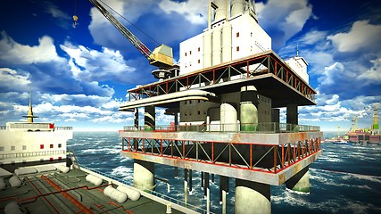 Image showing Oil rig  platform