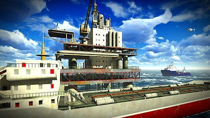 Image showing Oil rig  platform