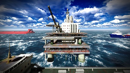 Image showing Oil rig  platform