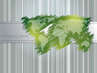 Image showing Striped and scribbled green brochure design