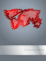 Image showing Striped and scribbled red business brochure design