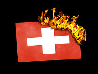 Image showing Flag burning - Switzerland