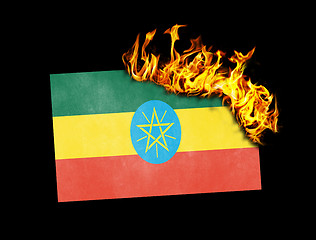 Image showing Flag burning - Ethiopia