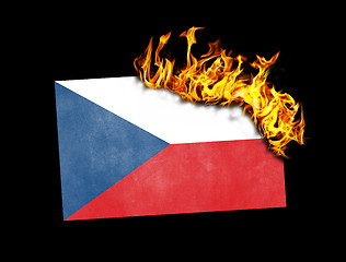 Image showing Flag burning - Czech Republic