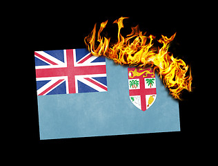 Image showing Flag burning - Fiji