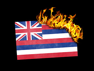 Image showing Flag burning - Hawaii